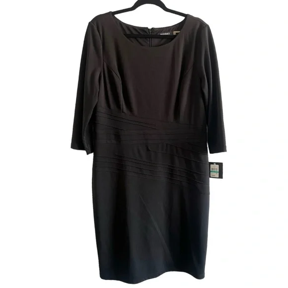 ellen tracy black dress Sleeveless Paneled Midi Dress